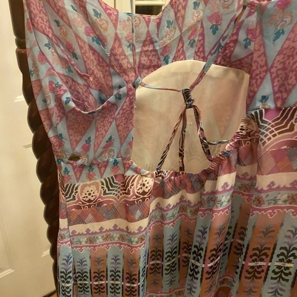 Anna SUI MULTICOLORED MAXI DRESS SIZE M - Picture 12 of 13